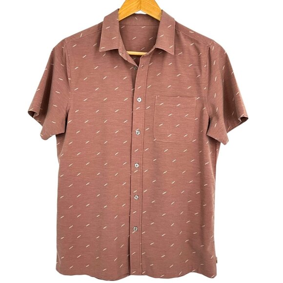 Vuori Other - Vuori Bridge Short Sleeve Button Down Shirt Light Terracotta Dagger Red Size S